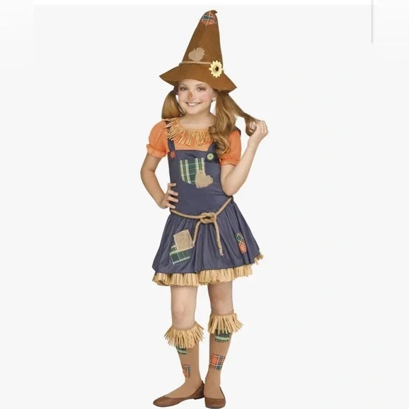 Kids Scarecrow Costume -‎ Orange and Blue size 6-7