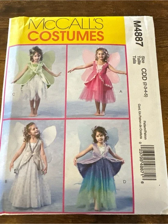 MCCalls Kids Fairy Costume Pattern size CDD 2-5