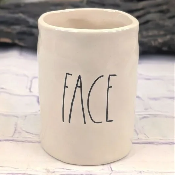 Rae Dunn FACE Ceramic Bathroom Cup Holder