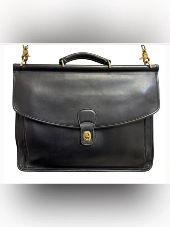 Authentic Vintage Coach # 5266 Black Leather Beekman Brief