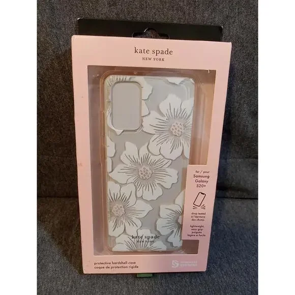 Kate Spade Hardshell Case Clear Pink Hollyhock Floral Samsung Galaxy S20 Plus