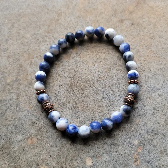 Agate Stone Bead Handmade Mala Bead Bracelet
