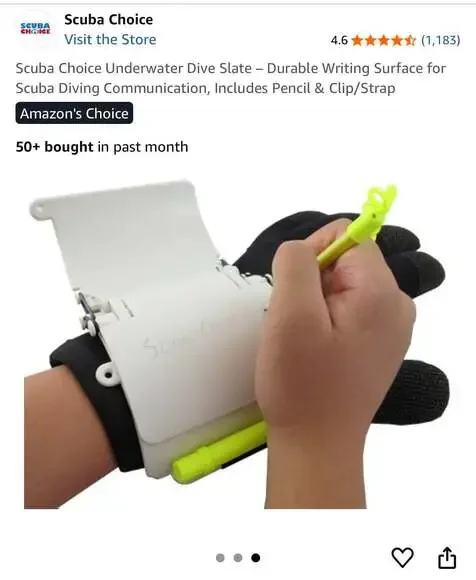 Scuba-Choice Scuba Diving 3 Panels Wrist Writing Dive Slate with Pencil