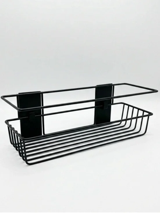 Like New Command Matte Black Bath Caddy Shower Shelf Rust Resistant Organization
