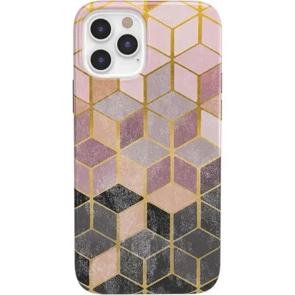 Casely Classic Stepping Up Geo Rose Gold Marble Phone Case iPhone 12 Pro Max New