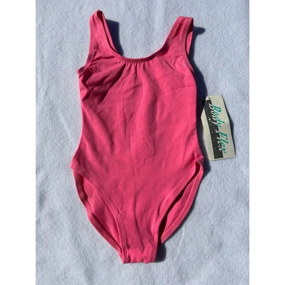 Body Flex Girls Pink Leotard Dance Gymnastics Ballet Made in USA NWT 4/5 Vintage
