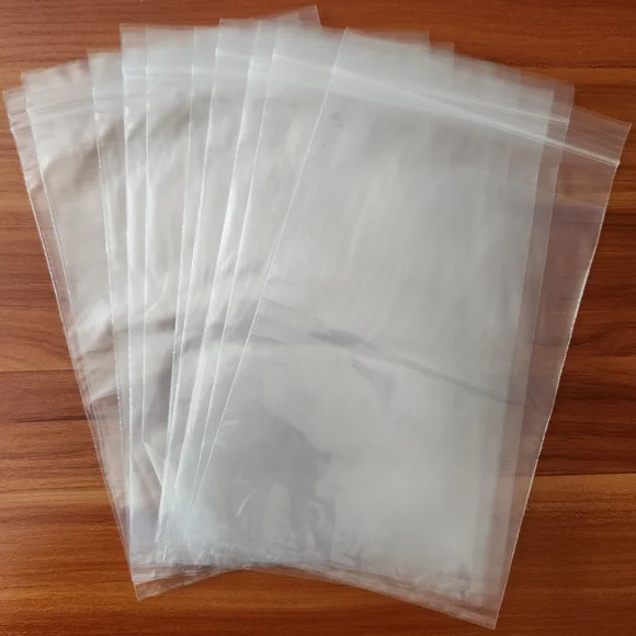 20 Clear Plastic Zip Top Reusable Shipping or Dust Bags