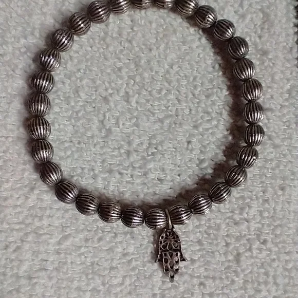 Silvertone stretch bracelet decorative approx.
