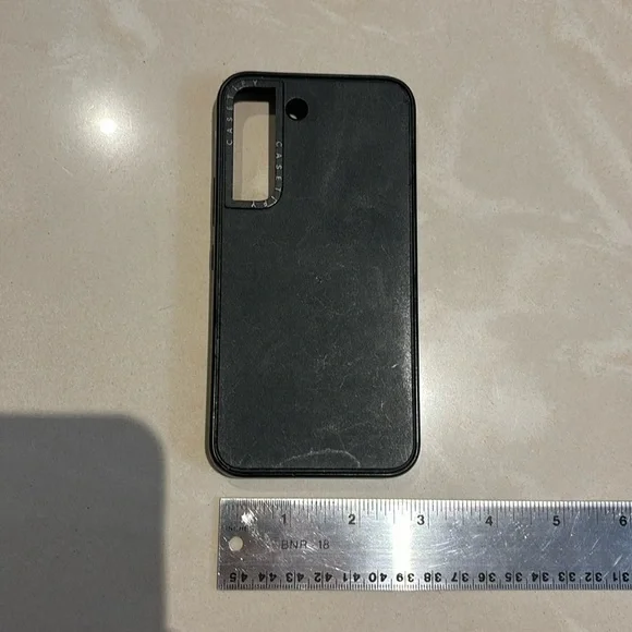 Two Samsung S22 Cases Casetify and Otterbox Black in color