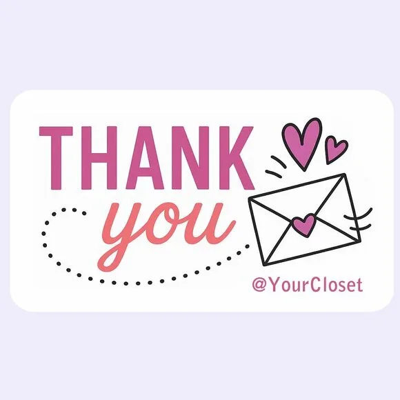 60 NEW! Happy Mail Thank You Cards
