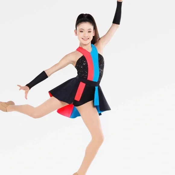Revolution Dance costume- Think Twice-(black-pink-blue)- size MC