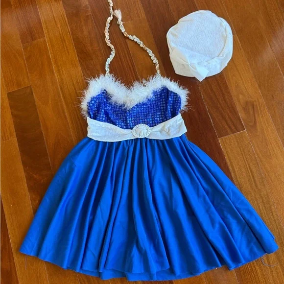 Costume Gallery Youth Girls Leotard Dance Costume dress Size X Large Child Blue