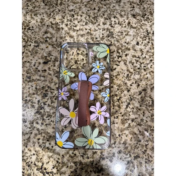 IPHONE 15 pro MAX Clear Phone Case White Daisy Floral‎ Pattern Protective Cover