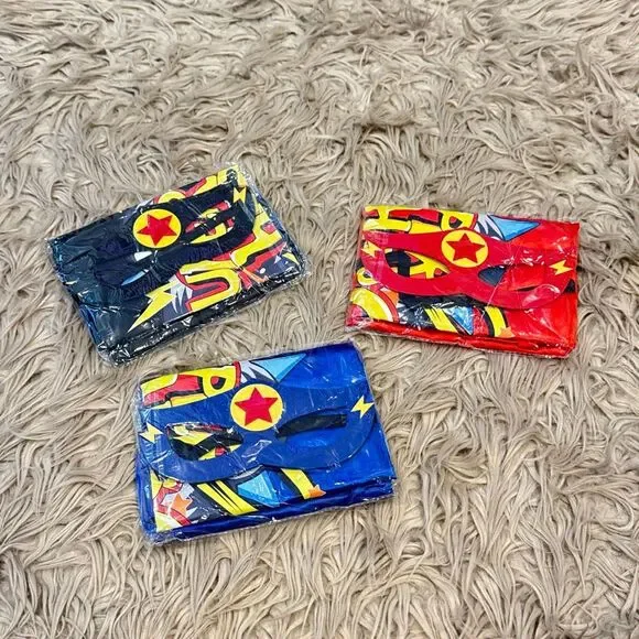 3 superhero capes and masks