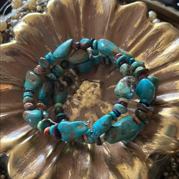 Vintage Turquoise Coil Bracelet