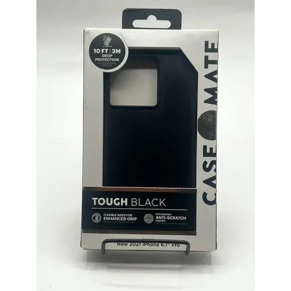 Case-Mate Tough Black Case for iPhone 13 Pro Shock Absorbing Phone Cover