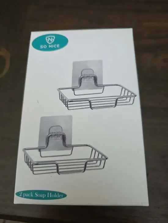 So Nice Stainless Steel Adhesive Wall-Mount Soap Holder - 2 Pack