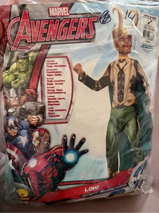 Marvel Avengers Loki Kids Costume - Green and Gold Large Halloween