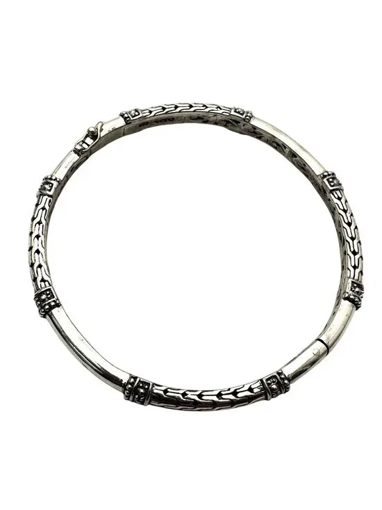 JTV Artisan Sterling Silver Filigree Bangle Bracelet 7 3/4 Inch 22 Grams