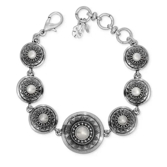 Lucky Brand Silver Bracelet with Pearl Accents