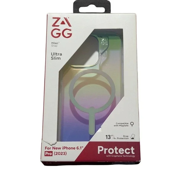 J8. ZAGG - Milan Snap‎ Ultra Slim MagSafe Case for iPhone 15 Pro, Iridescent
