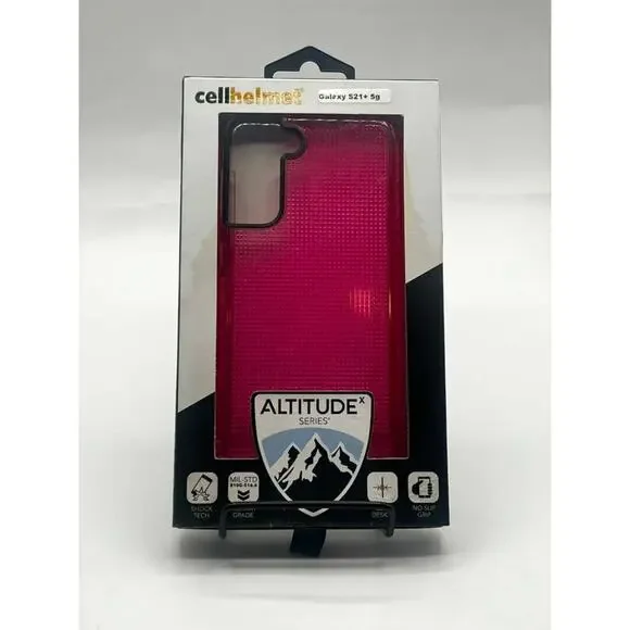 Cellhelmet Altitude X Series Case for Samsung Galaxy S21 Plus 5G - Red Clear