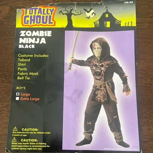 Zombie Ninja Boy’s Halloween Costume - Large