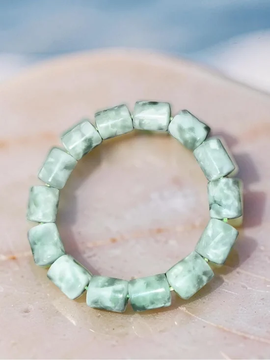 AAA Grade  Green Angelite Bracelet  🌟High Quality ⭐️