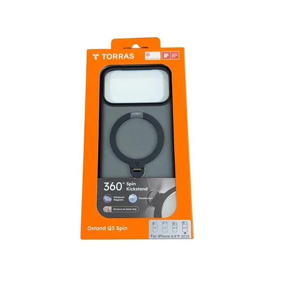 Aa4O TORRAS Ostand Q3 Spin Kickstand For Apple iPhone‎ 17 PRO MAX, BLACK Read⬇️