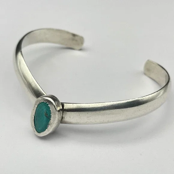 Somerset Sterling Silver Turquoise Cuff Bracelet Boho Chevron Stacking‎ Cuff