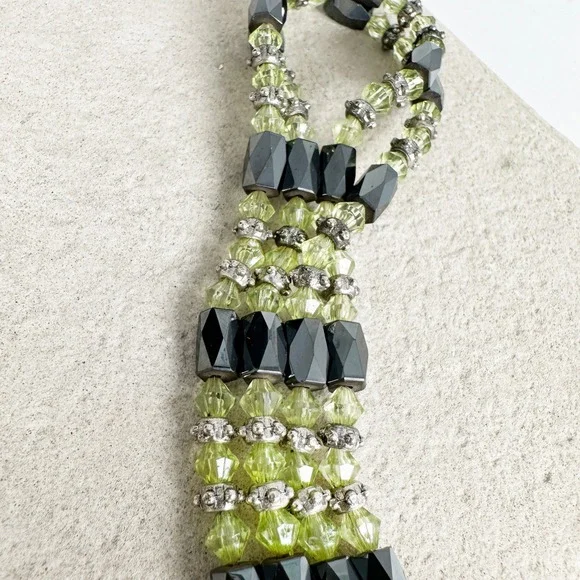 Magnetic Hematite Crystal Wrap 37  Necklace Bracelet Anklet Green‎ Black Therapy