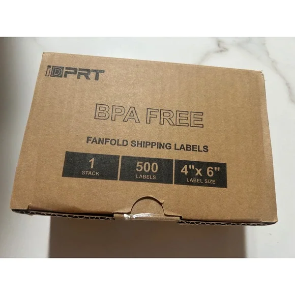 iDPRT TFL46 Direct Thermal Fanfold Shipping Labels 4x6 500 Count BPA Free White