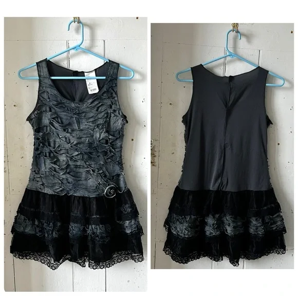 Girl's Zombie Tattered Dress with Skull & Crossbones Halloween Costume