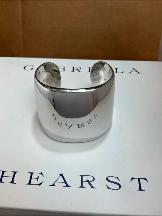 NIB Gabriela Hearst Polished Silver Wide Cuff Bangle AG925 Solid Silver
