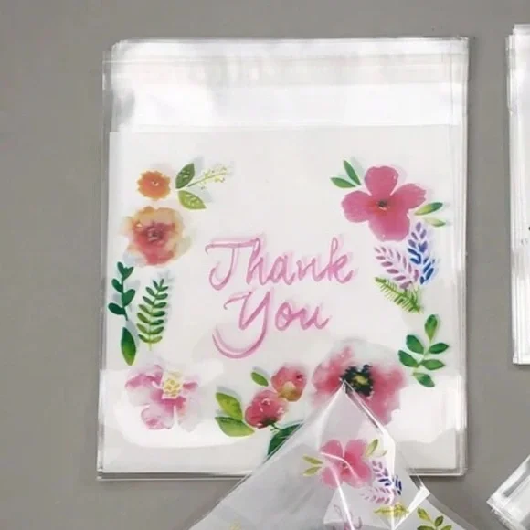 Floral Thank You Party Large Bags (25 pieces)