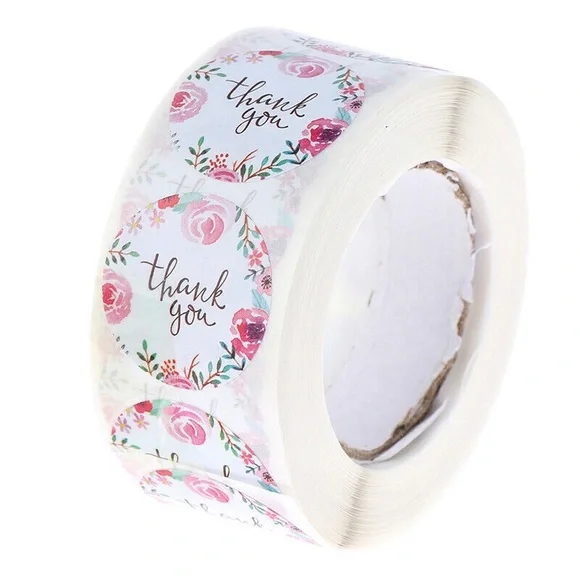 500 Thank you stickers labels roll packaging