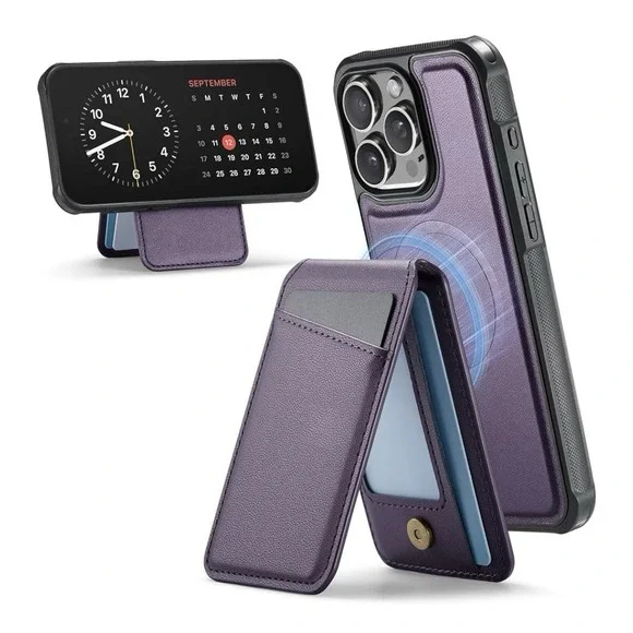 Magnetic MagSafe Wallet Adjustable Stand, ASAPDOS, Purple, New Out‎ Of Box