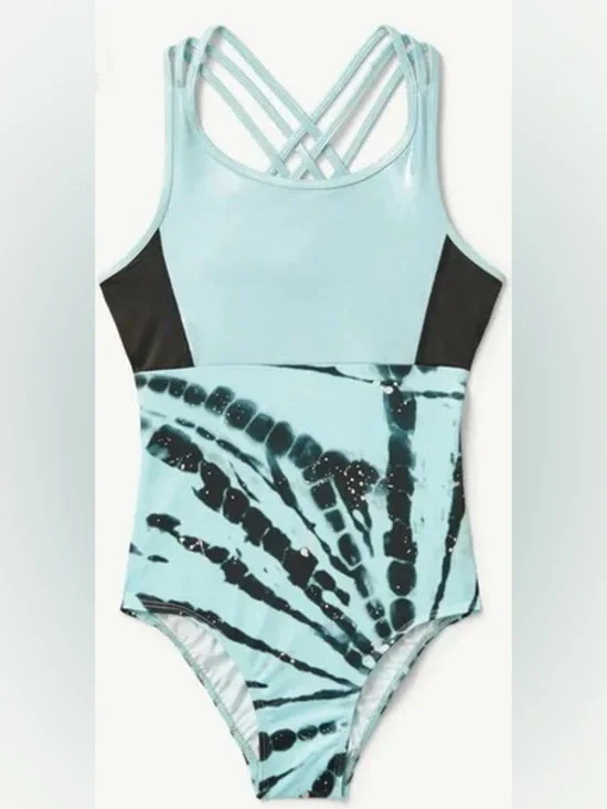 Justice girls strappy back one piece leotard Size large 12/14