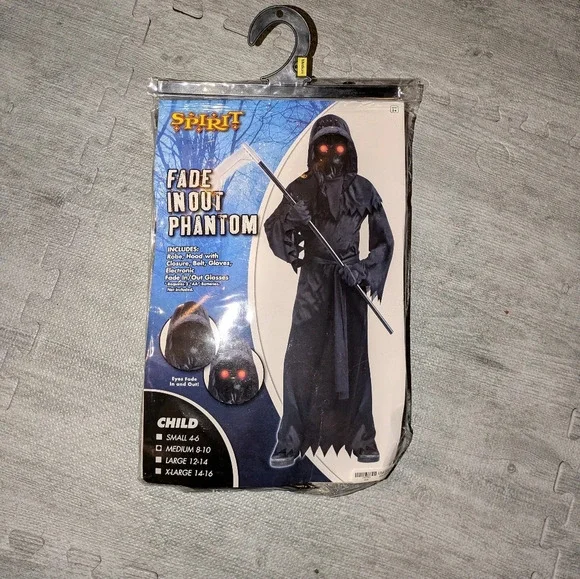 Kids Fade In Out Phantom Costume Size M (8-10) EUC