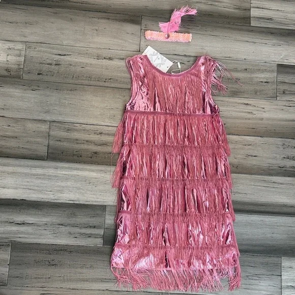 NWT Pink Fringe Kids Costume Dress
