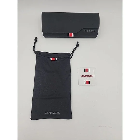CARRERA  EYEGLASS CASE WITH CLOTH  - Black Flip Top Designer