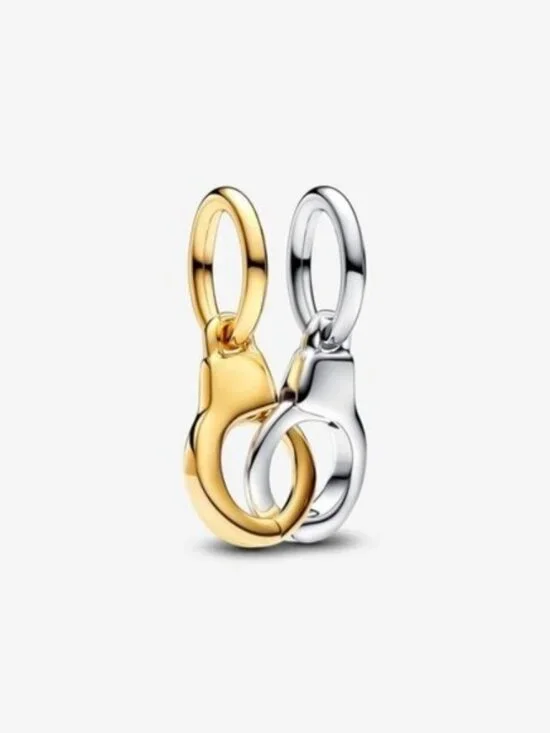 Authentic Openable and Splittable Handcuffs Dangle Pandora Charm