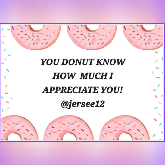 @jersee12 Hand Crafted Business Thank you Cards 50 pack Donut