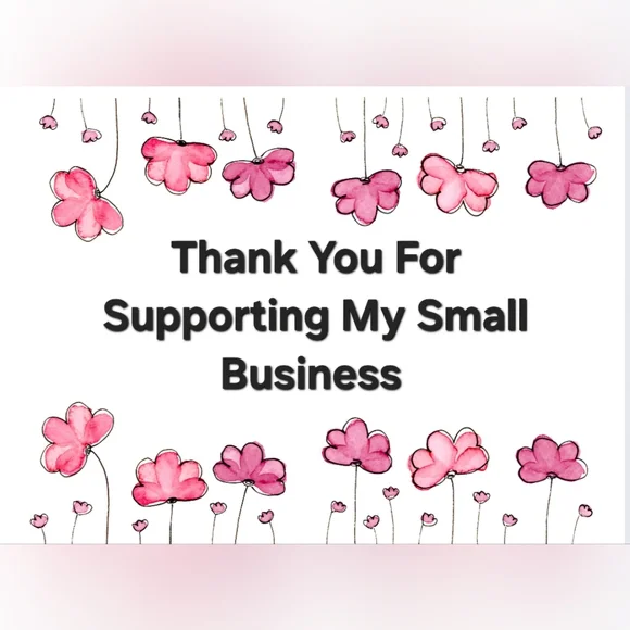 NEW! Hand Crafted Business Thank you Cards 50 pack Pink Florals