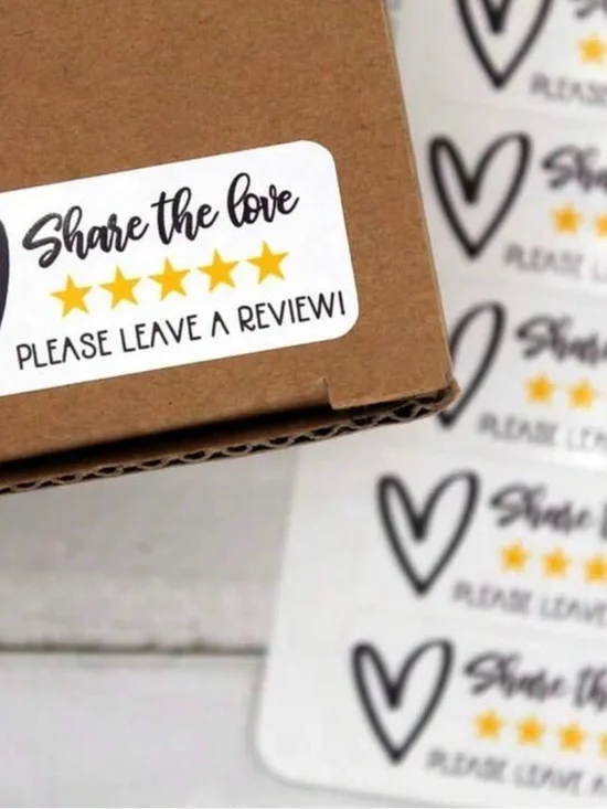 200 Stickers Share the Love Review - White with Yellow Stars