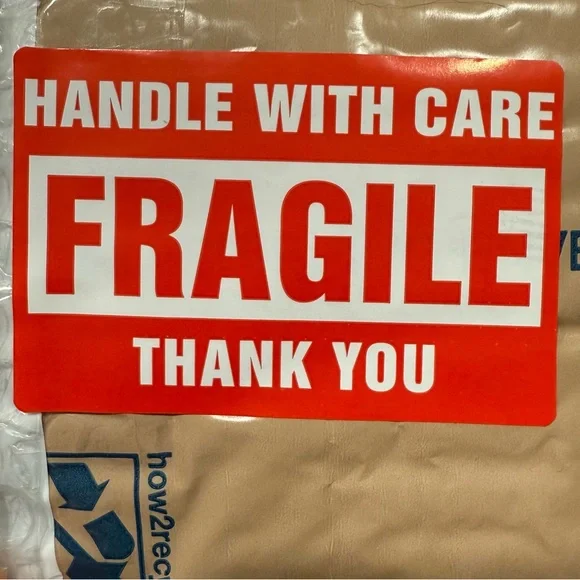 Fragile Handle With Care Label Stickers 500 count - Red 2x3”