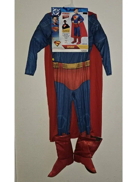 NEW Superman Halloween Costume DC Rubies Boys Medium 7/8 For 6-8 Years Light-Up