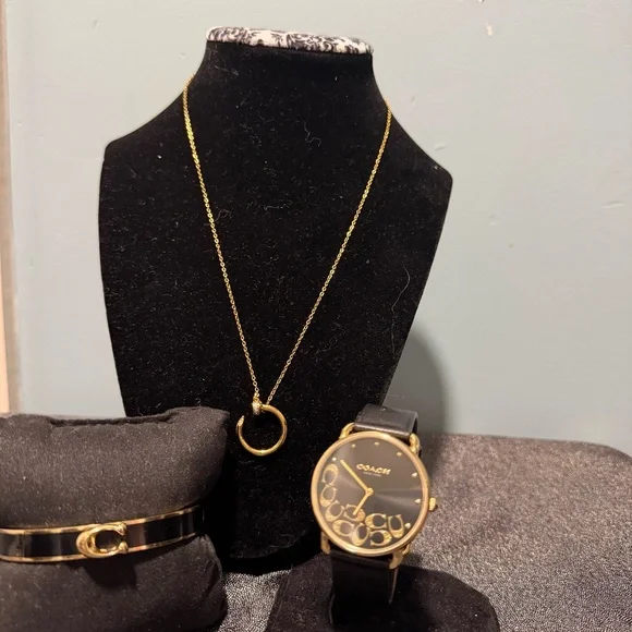 Stunning Coach 3-piece matching set in black and gold