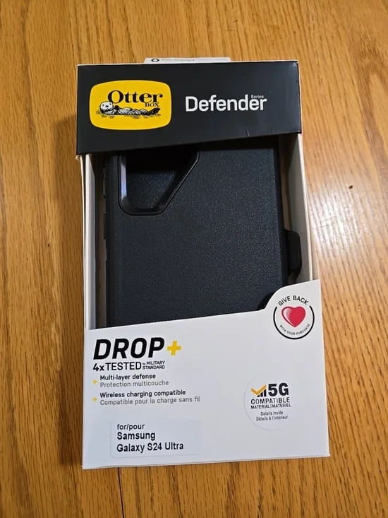 OtterBox Defender Samsung Galaxy S24 Ultra Case Black Rugged Holster NEW