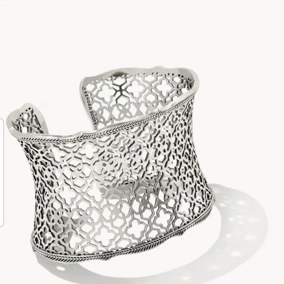 Kendra Scott Candice Statement Cuff Bracelet In Vintage Silver NWT